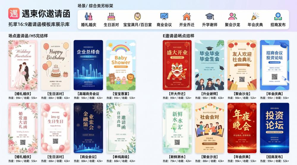 开业电子请柬不用瞎琢磨！一键照搬模板，小白也能5分钟搞定